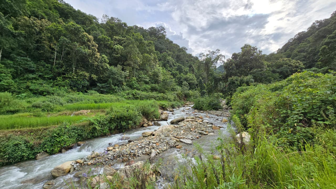 Lush river valley near Pokhara